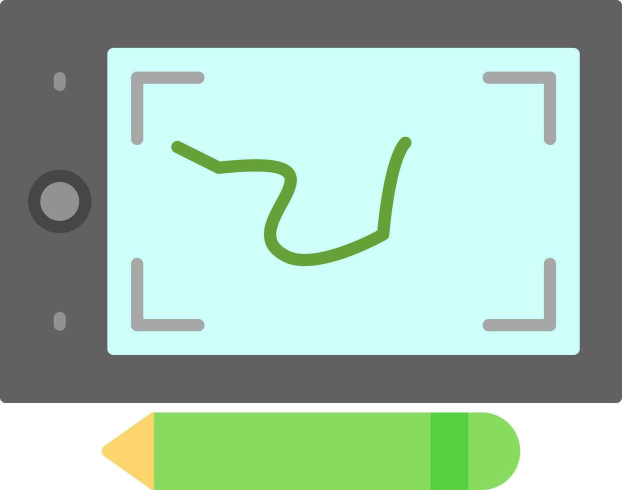 Pen Tablet Flat Icon vector