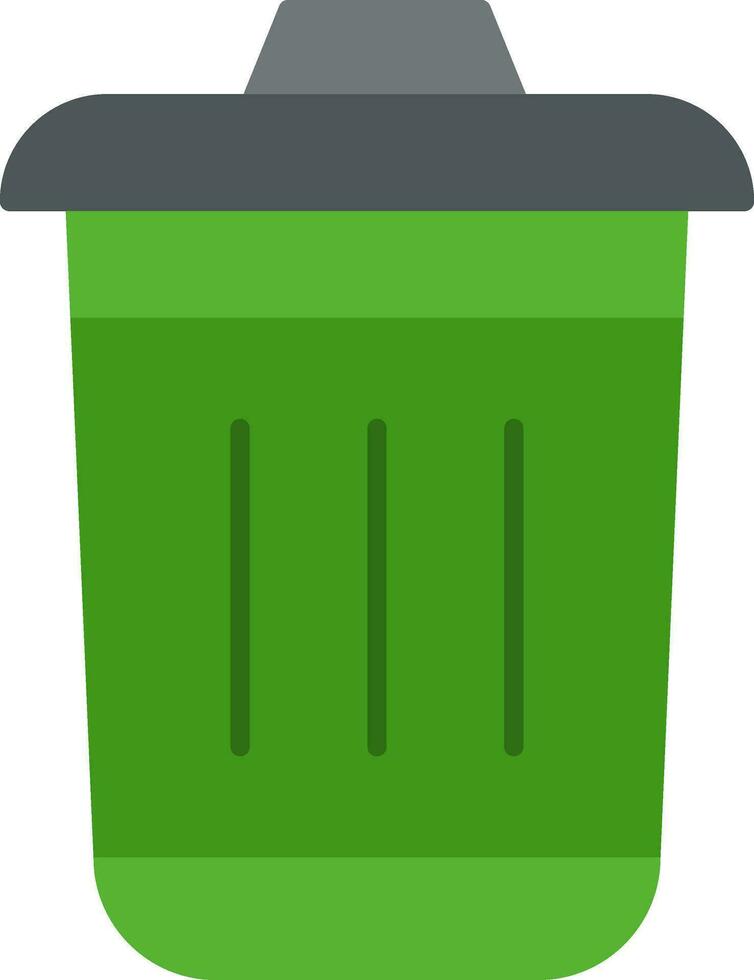 Dustbin Flat Icon vector