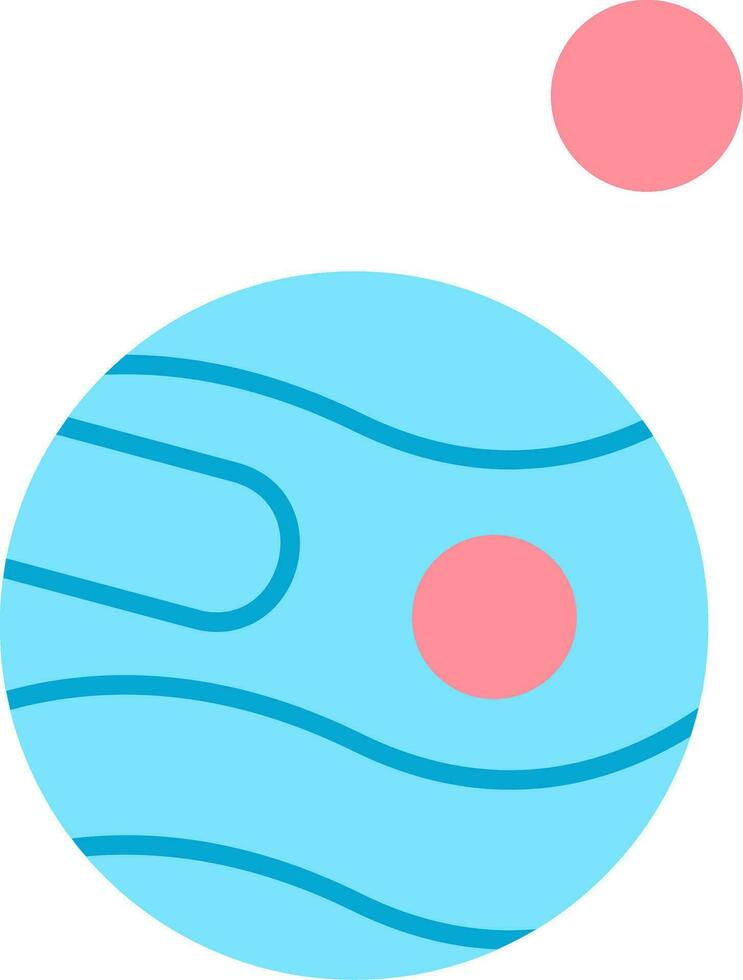 Mars With Satellite Flat Icon vector