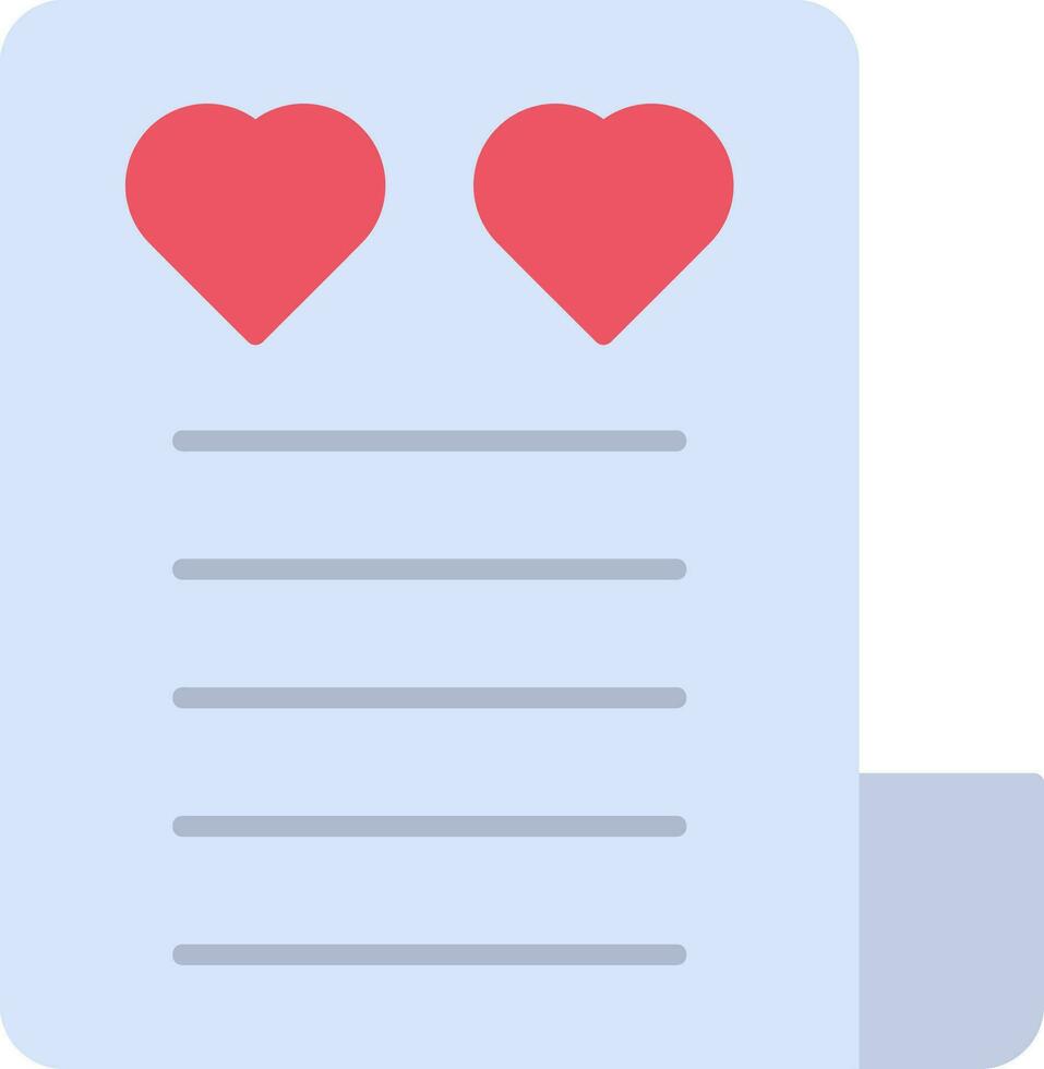 icono plano de carta de amor vector