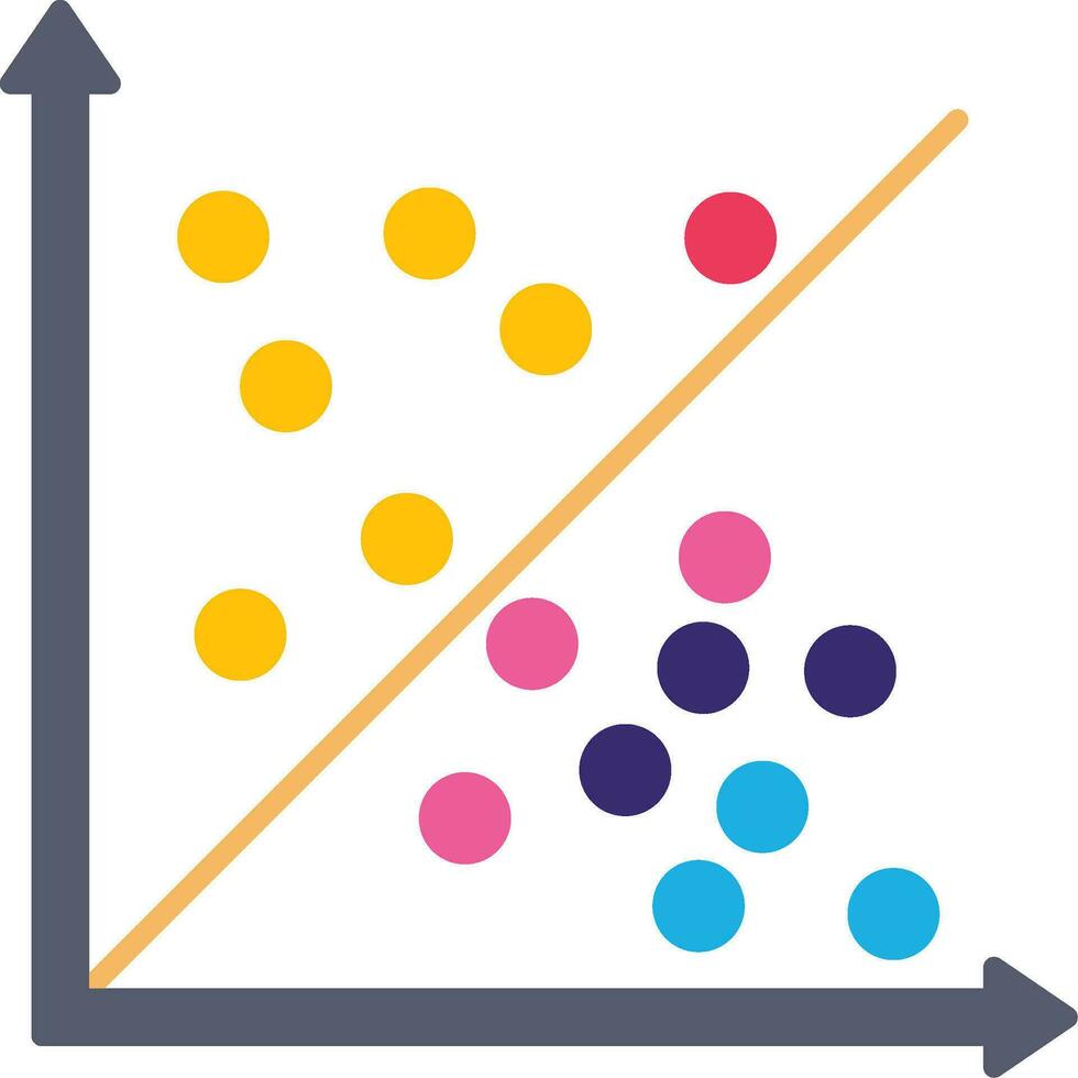 Scatter Graph Flat Icon vector