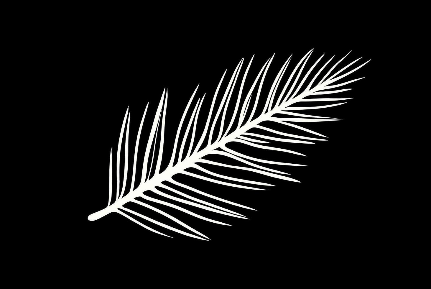 Firefly vector stylized white pine leaf on a black background