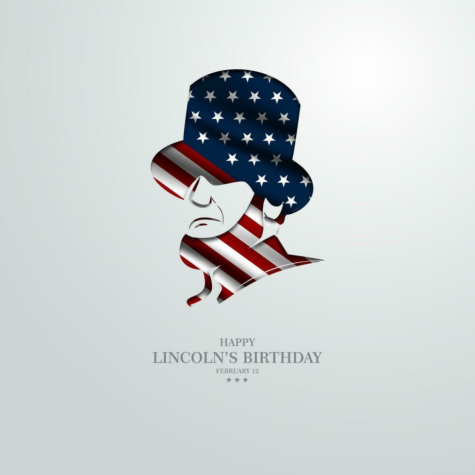 contento de lincoln cumpleaños febrero 12 antecedentes vector ilustración