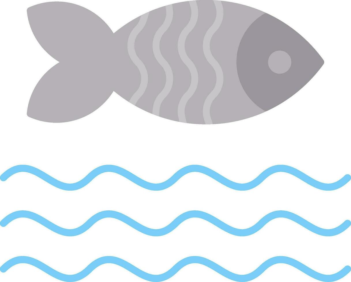 icono de pescado plano vector