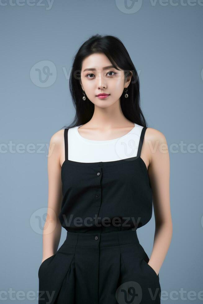 AI generated Portrait of a beautiful asian woman photo