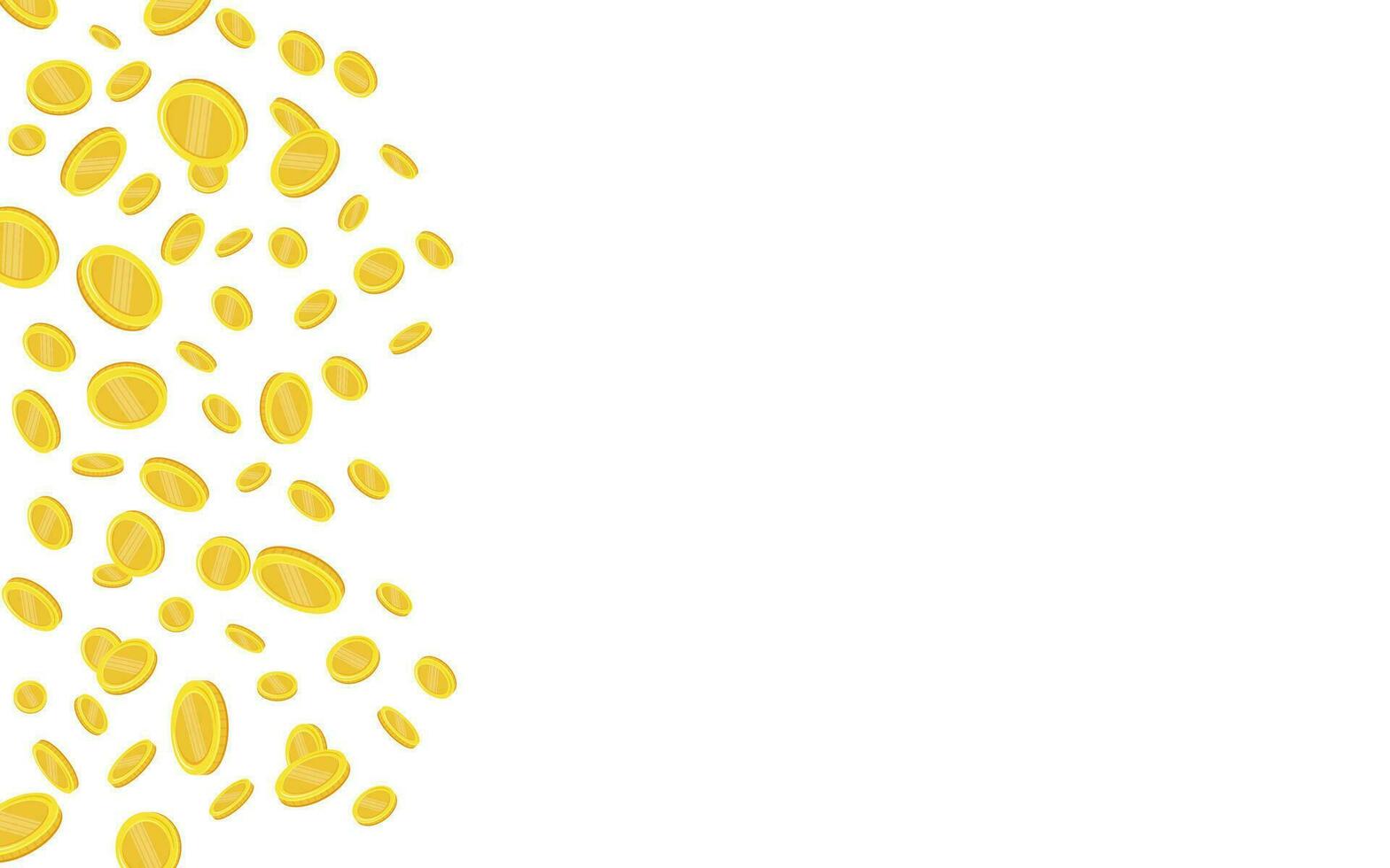 Coins. Falling coins, falling money, flying gold coins, golden rain. vector