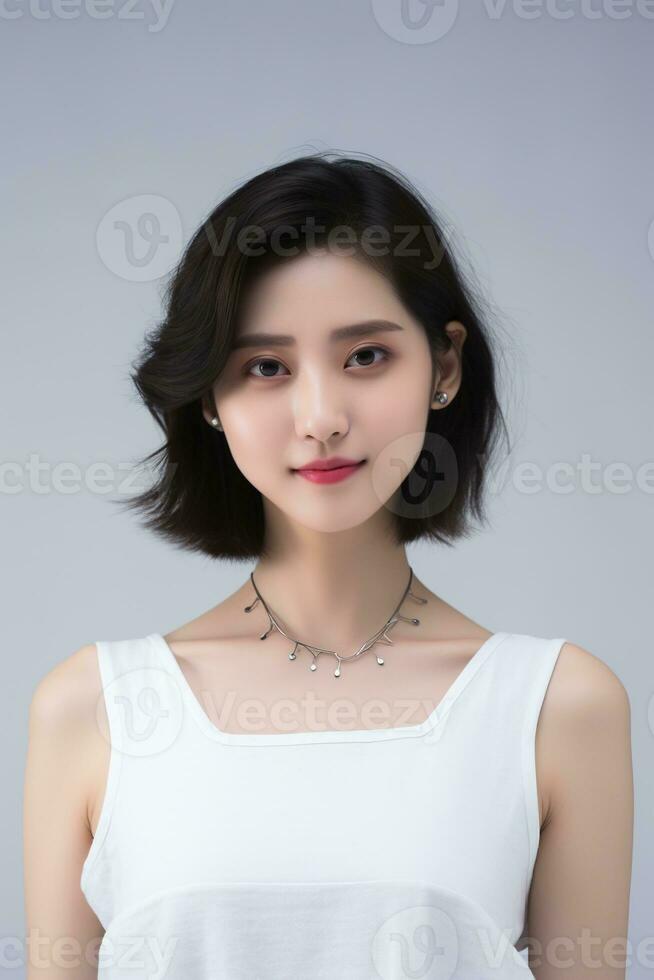 AI generated Portrait of a beautiful asian woman photo