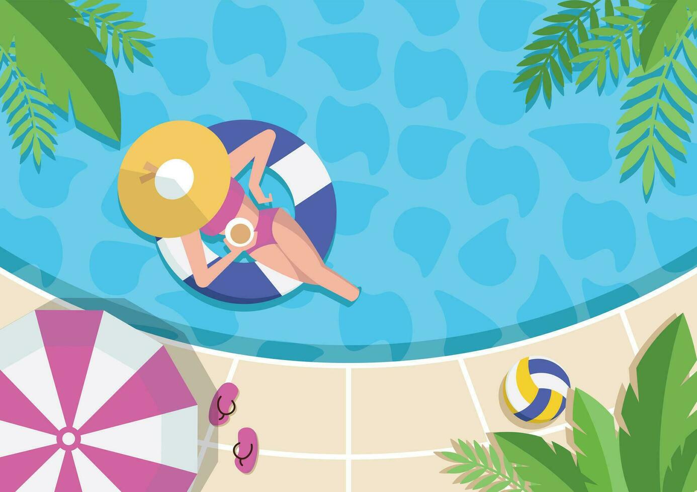 disfrutar verano plano diseño ilustración antecedentes vector