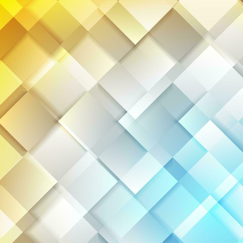 Light yellow and blue glossy squares abstract tech background vector