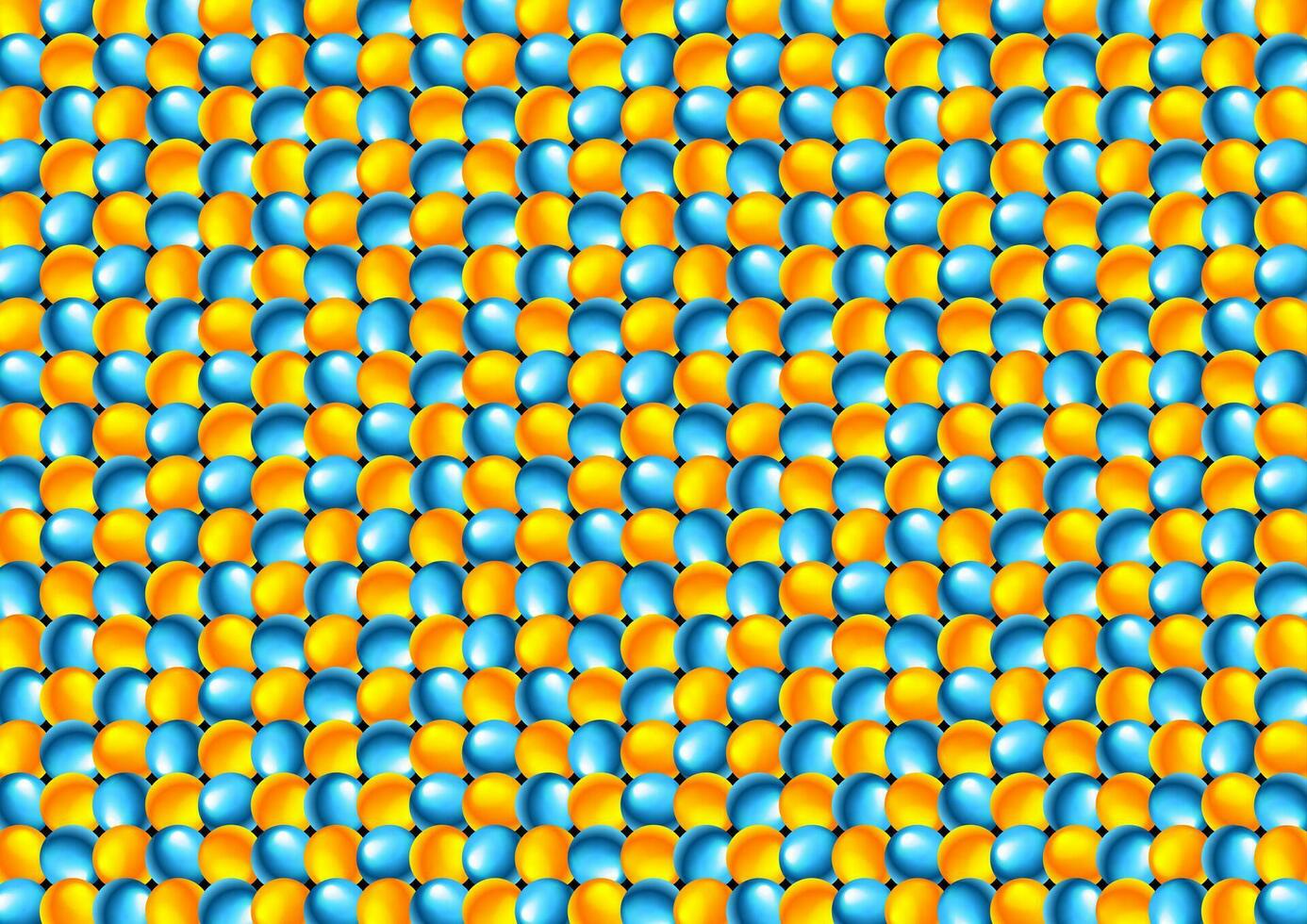 Blue orange glossy circles abstract geometry pattern vector