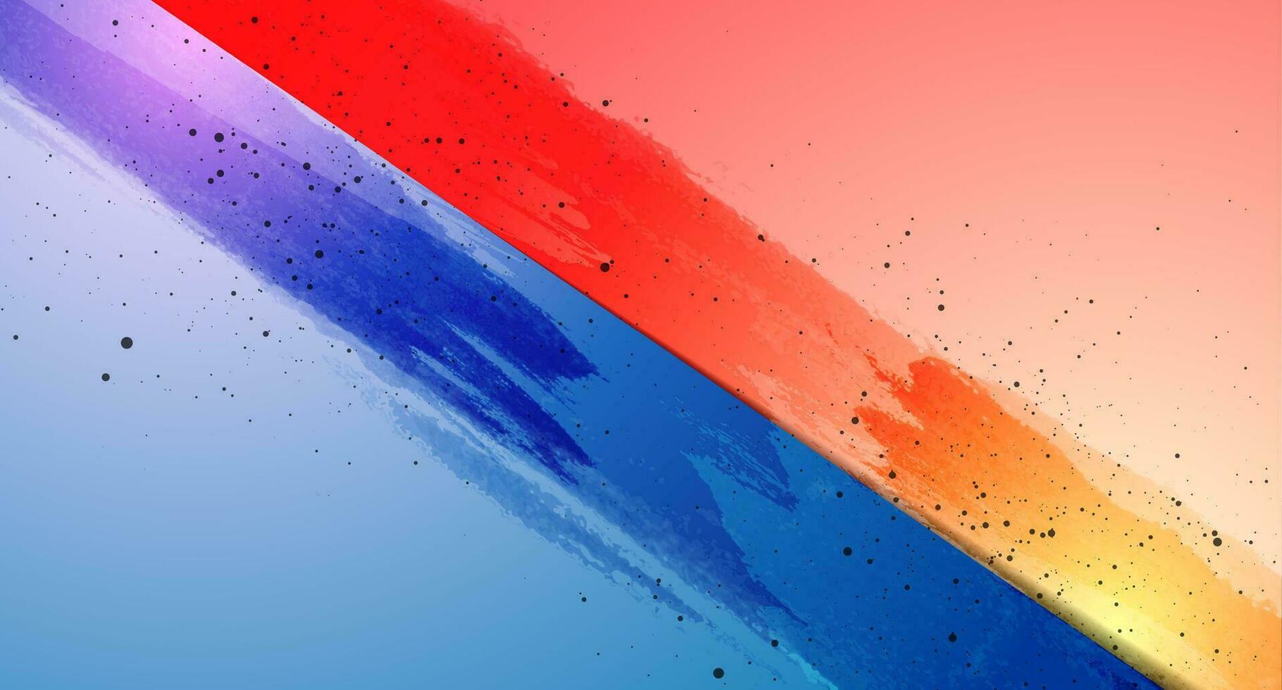 Contrast blue orange grunge background with black dots vector