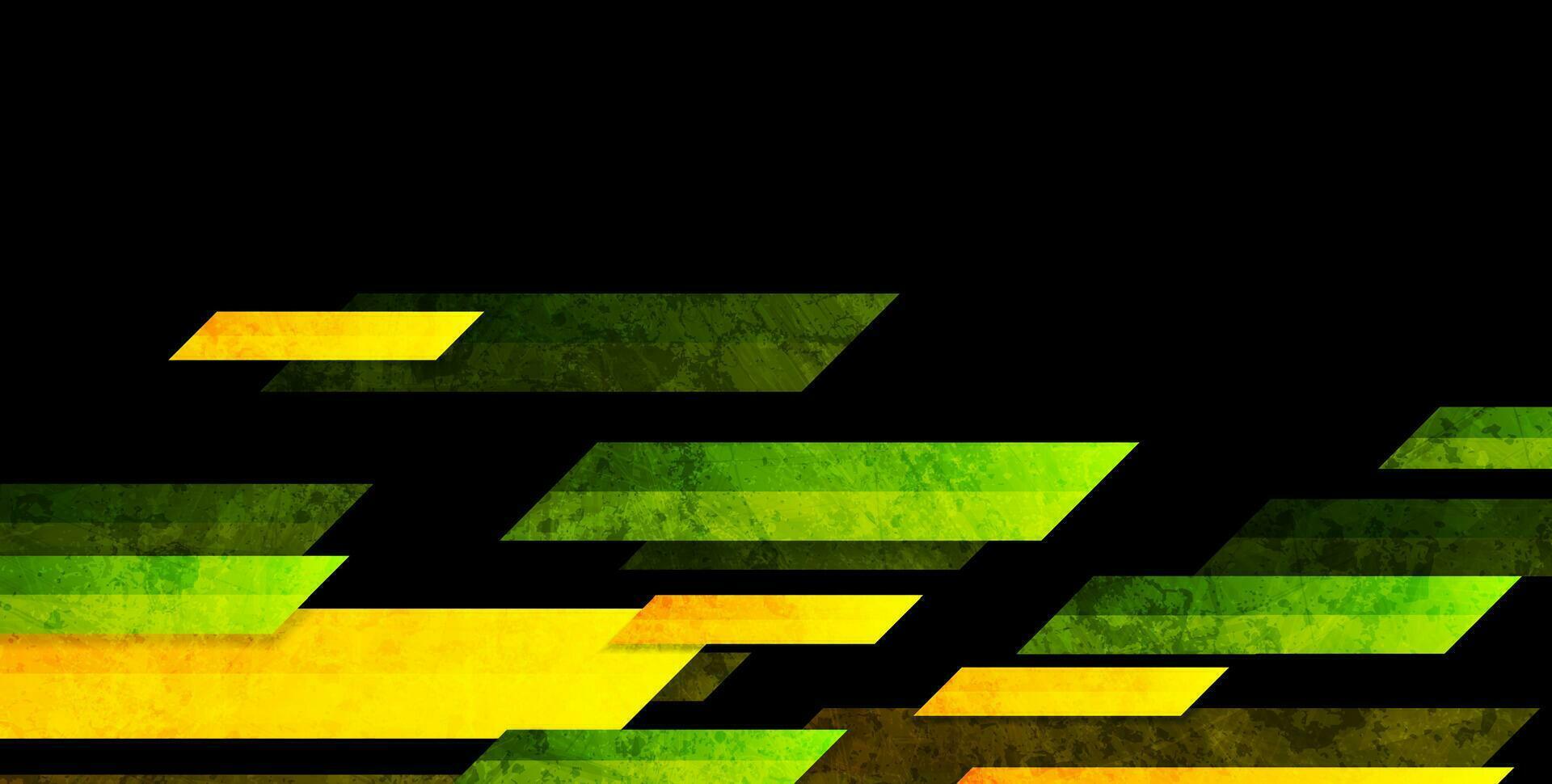 Green orange geometric elements grunge tech abstract background vector