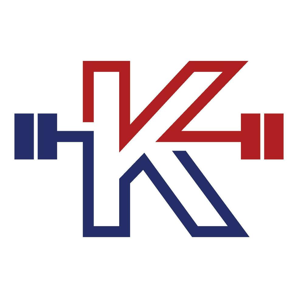 initial letter logo with barbell icon for graphic and web design vector