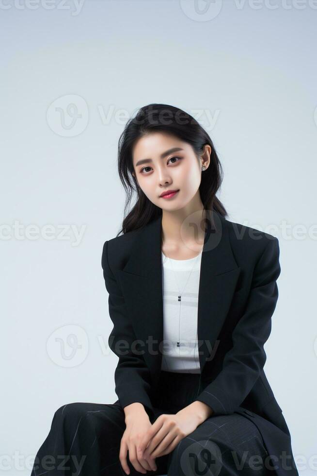 AI generated Portrait of a beautiful asian woman photo
