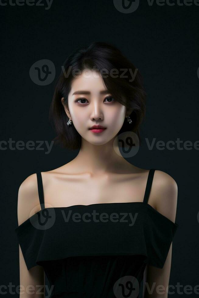 AI generated Portrait of a beautiful asian woman photo