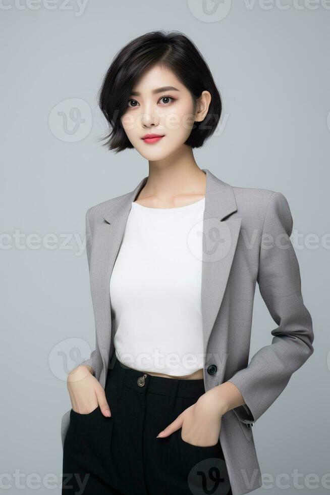AI generated Portrait of a beautiful asian woman photo