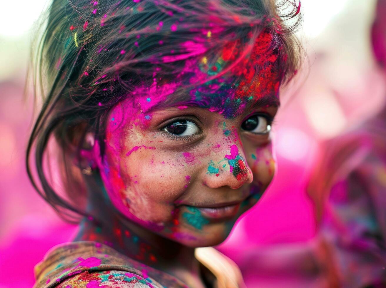 AI generated holi colorful festival photo