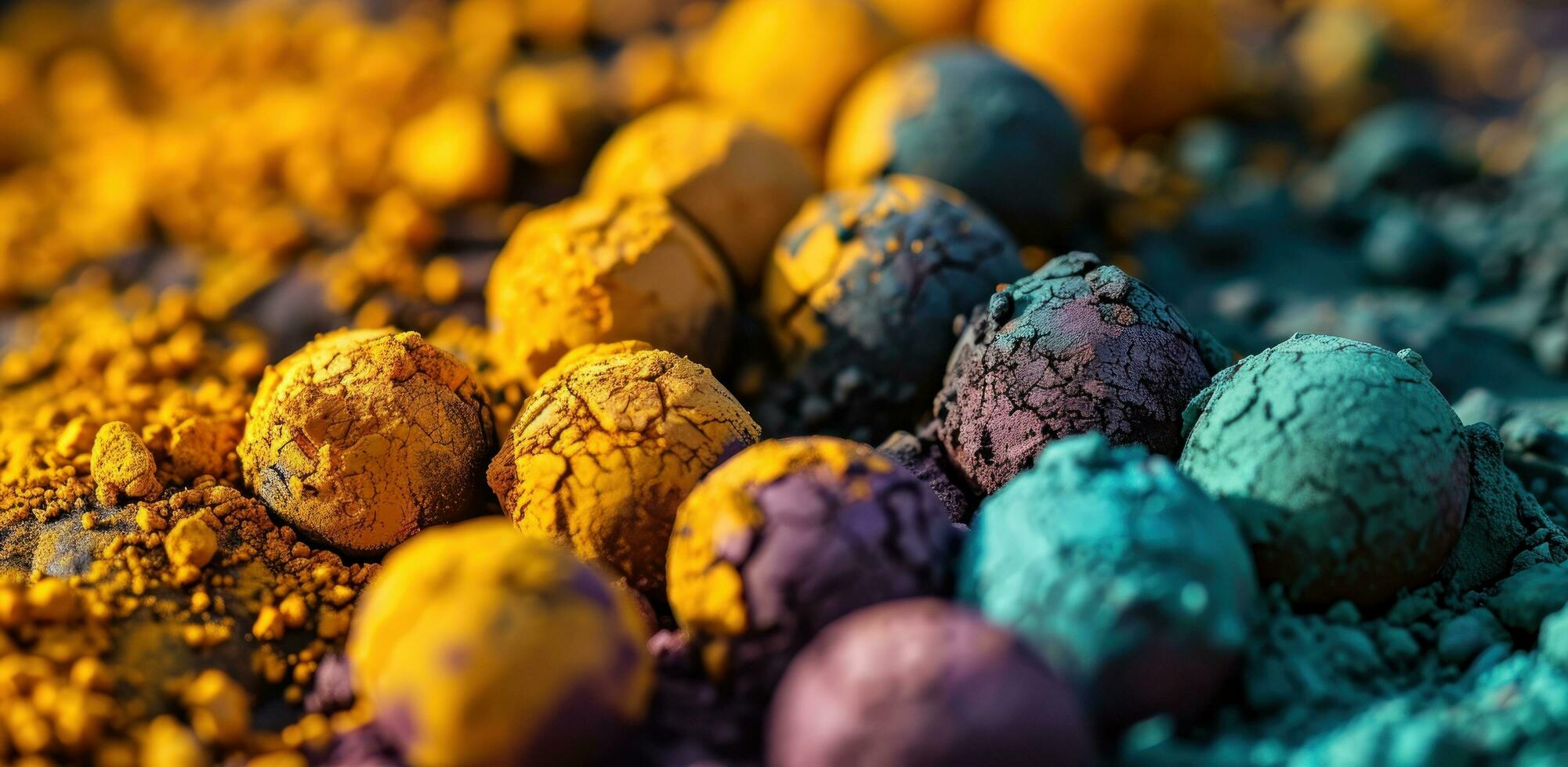 AI generated paint balls color powders photo