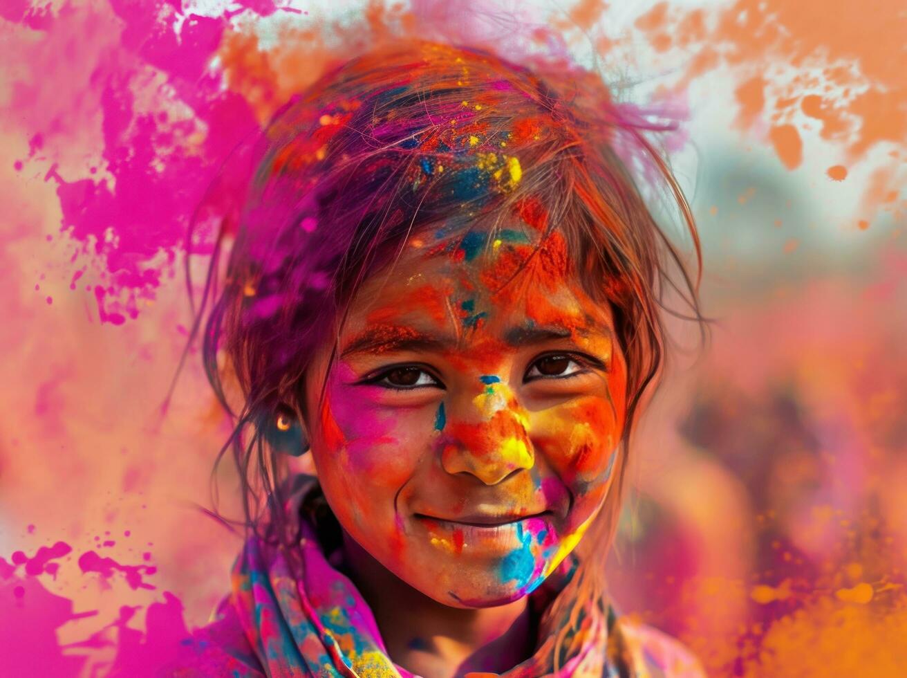 AI generated holi colorful festival photo