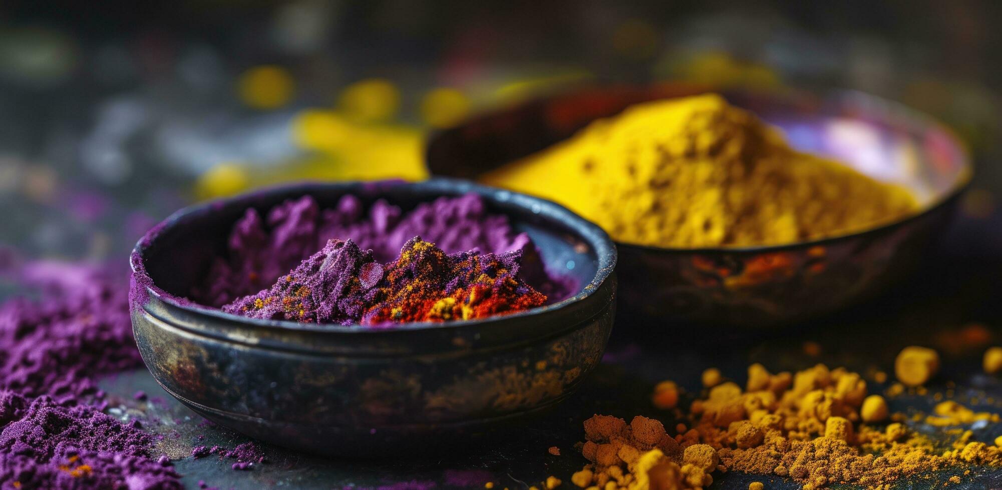 AI generated different colored powders in a bowl photo