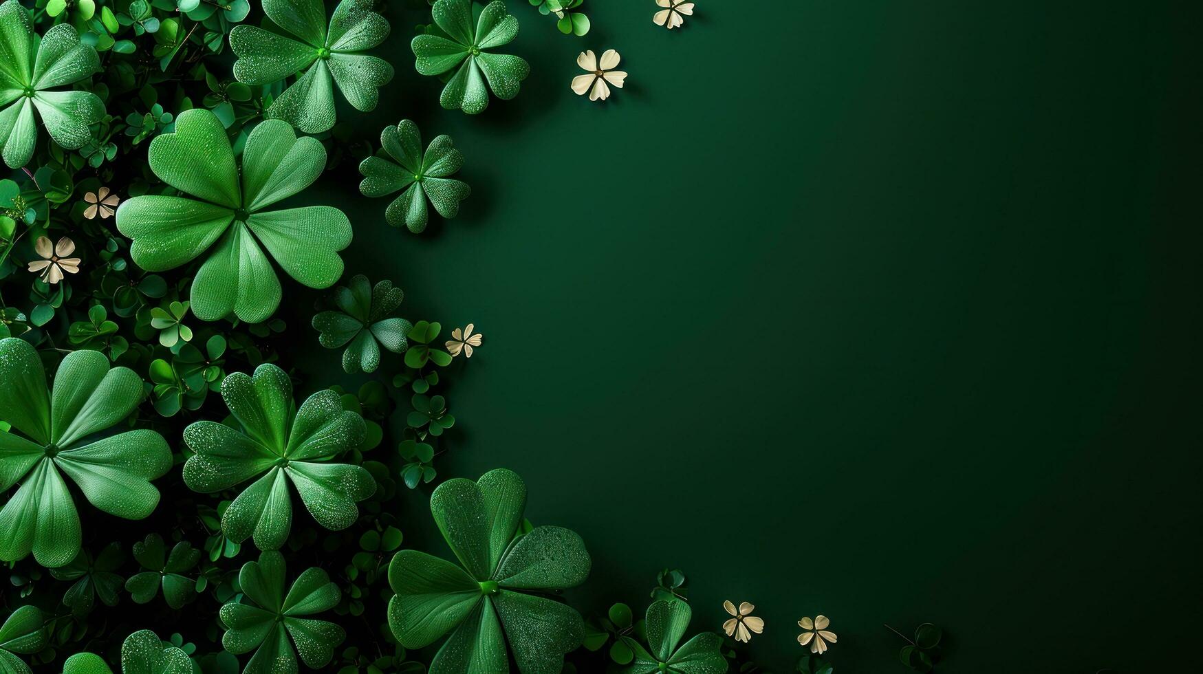 AI generated st. patrick day poster template with large copy space for text photo
