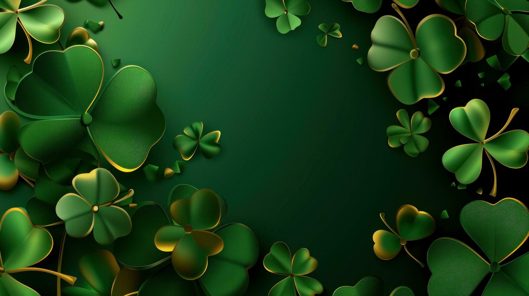 AI generated st. patrick day poster template with large copy space for text photo