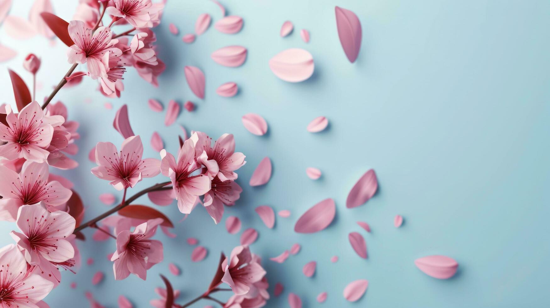 AI generated spring poster template with large copy space for text photo