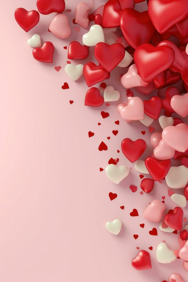 AI generated valentine's day poster template with large copy space for text photo