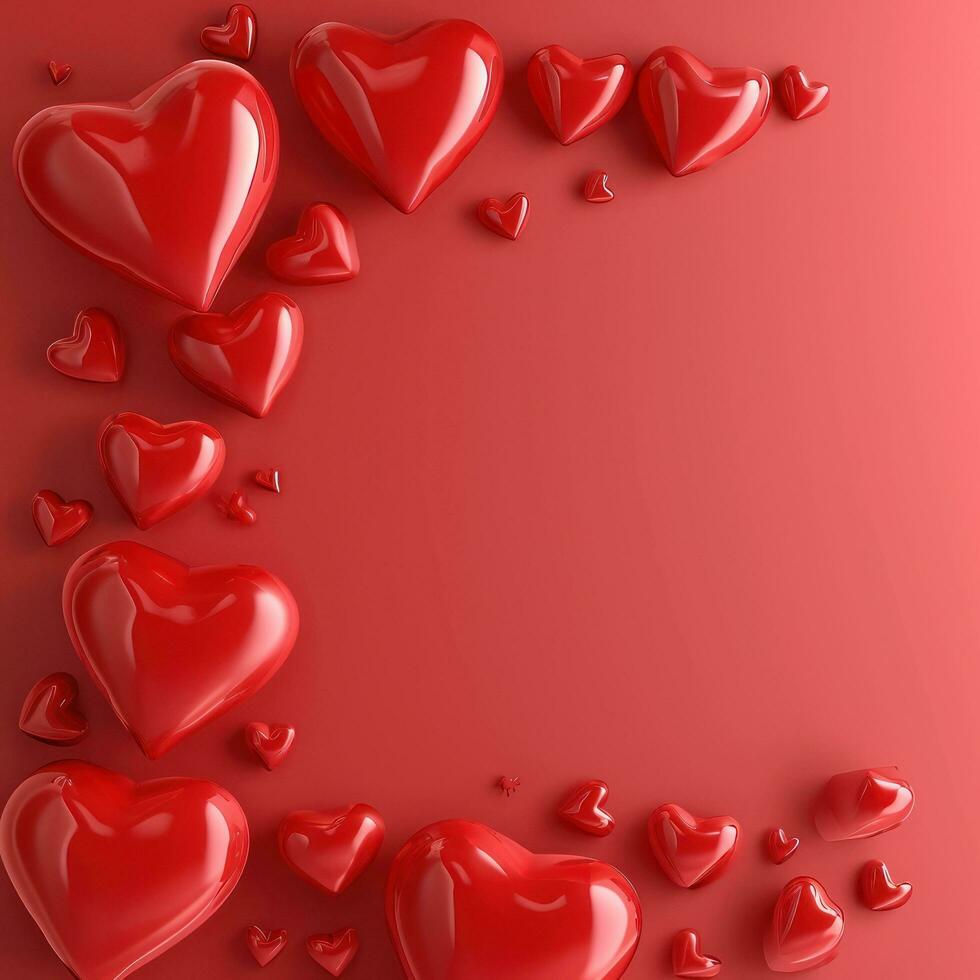 AI generated valentine's day poster template with large copy space for text photo