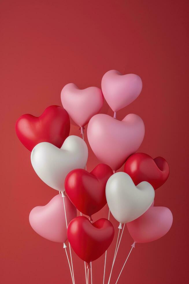 AI generated valentine's day poster template with large copy space for text photo