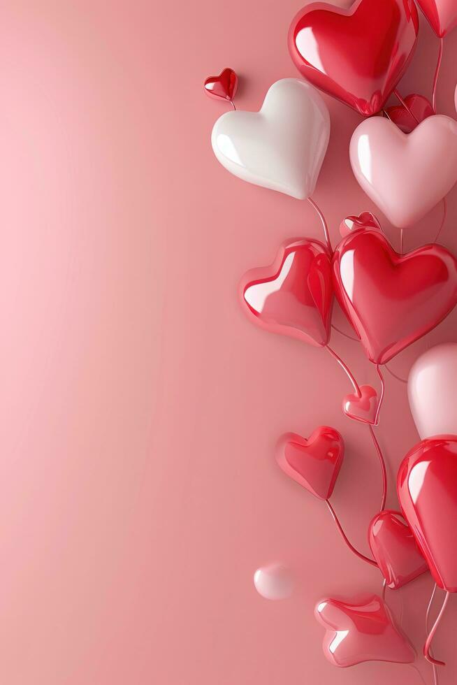 AI generated valentine's day poster template with large copy space for text photo