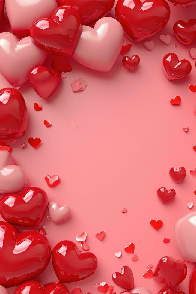 AI generated valentine's day poster template with large copy space for text photo