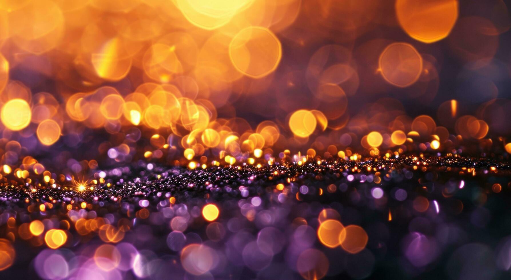 AI generated shiny light background of bokeh reflections and glitter photo