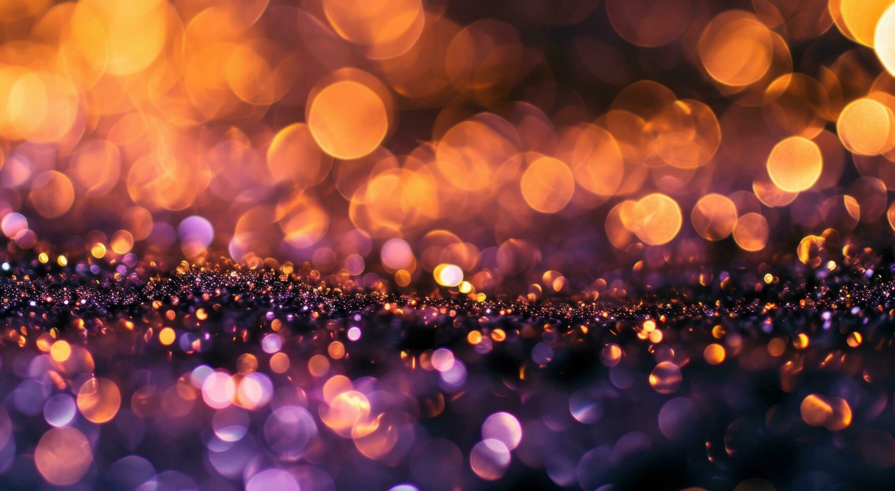 AI generated shiny light background of bokeh reflections and glitter photo