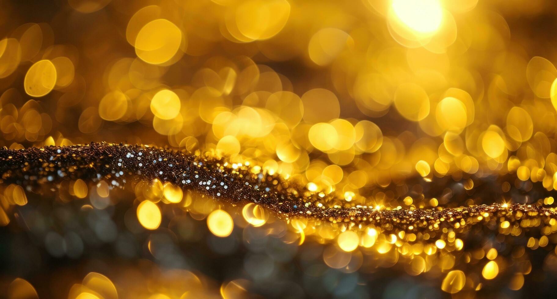 AI generated a blurry gold background with light shining photo