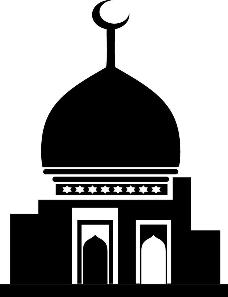 Silhouette mosque illustration vector element