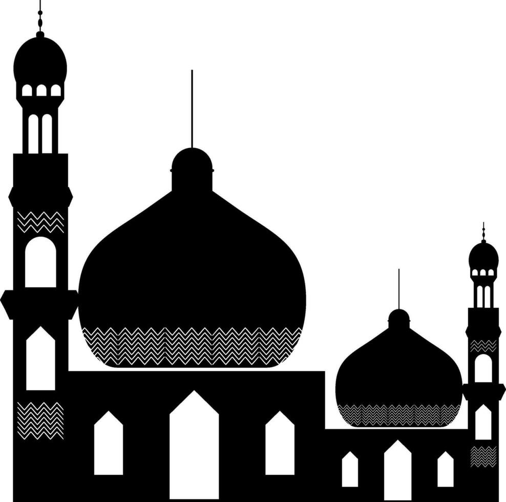 Silhouette mosque illustration vector element