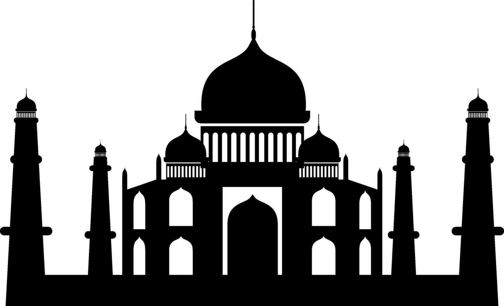 Silhouette mosque illustration vector element