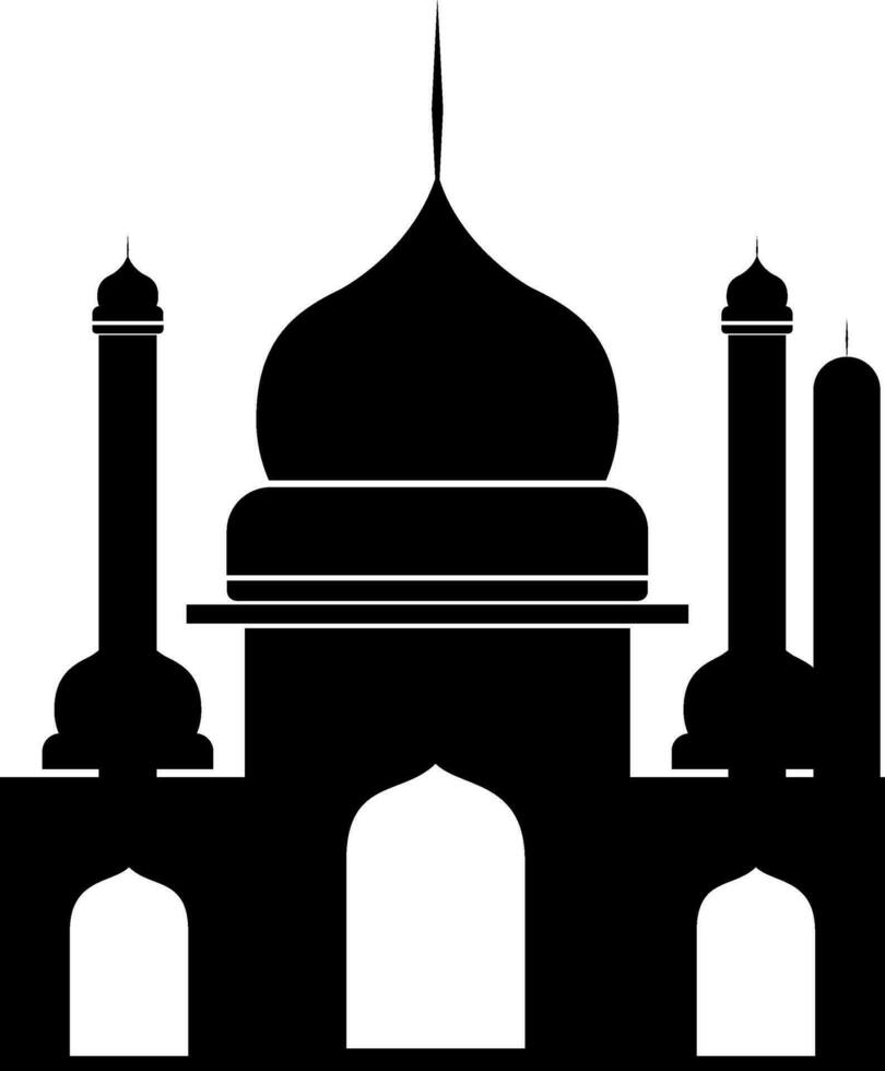 Silhouette mosque illustration vector element