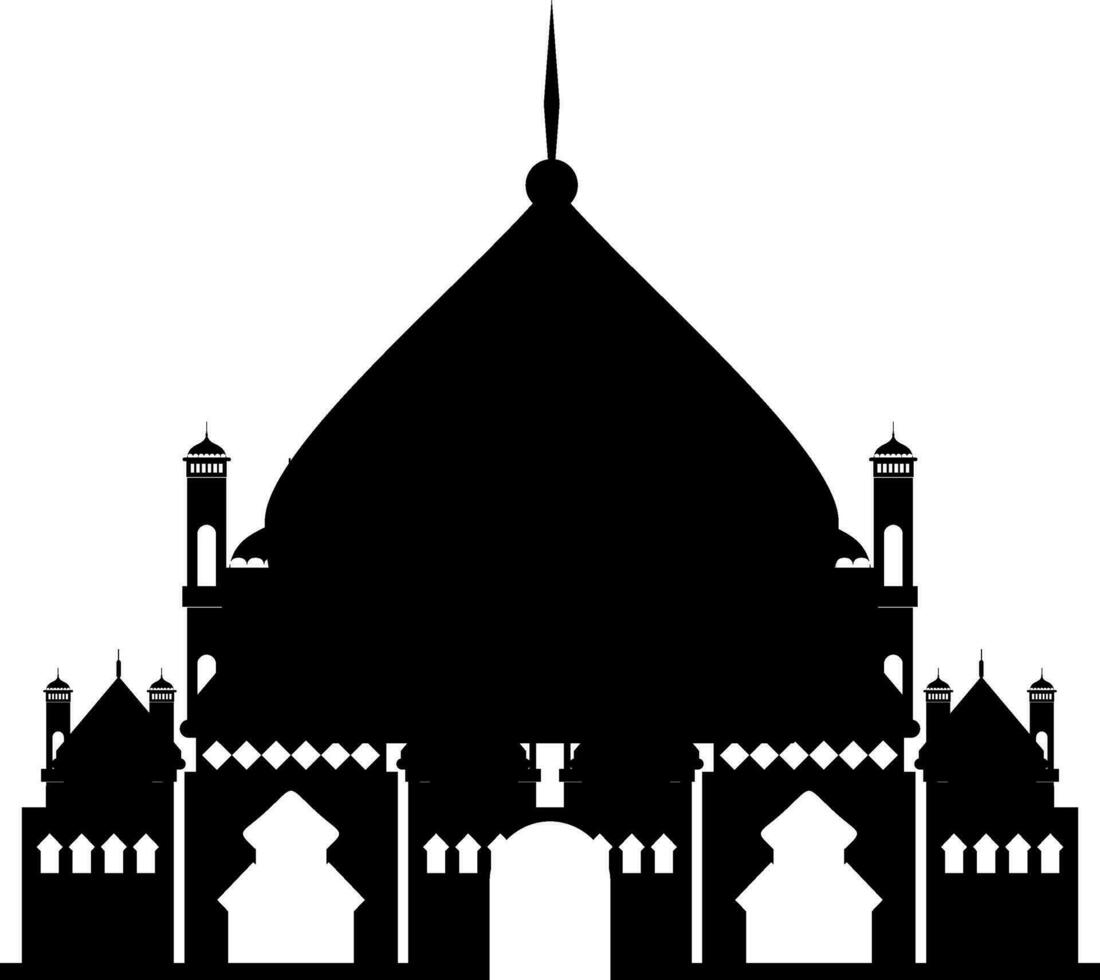 Silhouette mosque illustration vector element