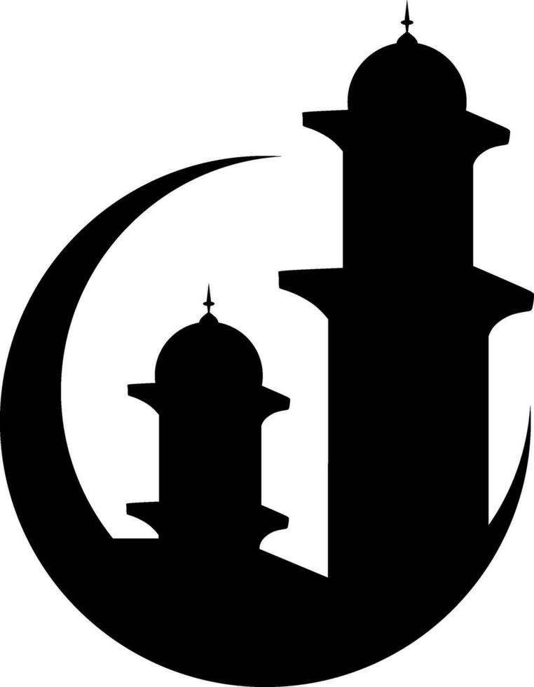 Silhouette mosque illustration vector element