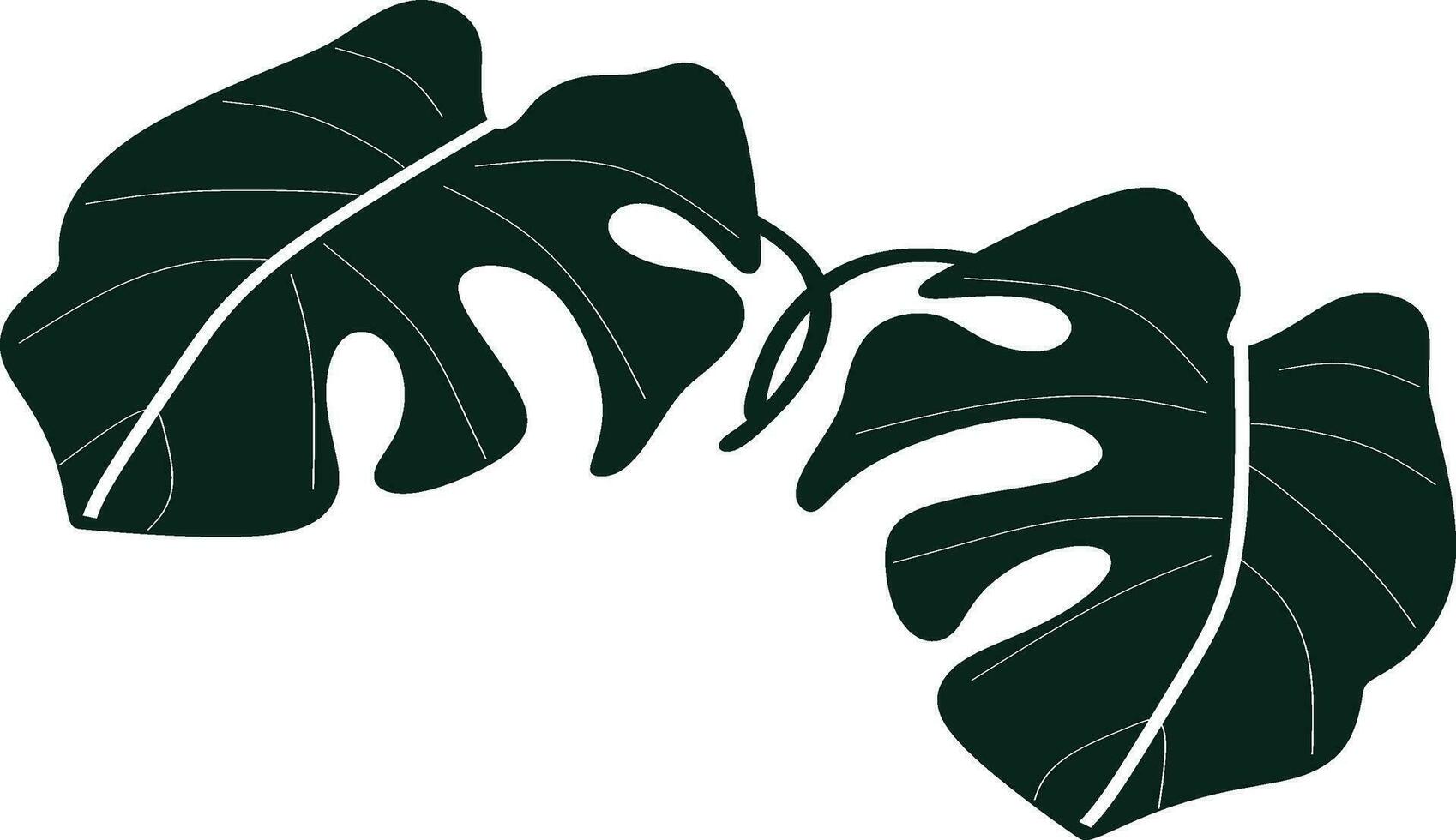 Abstract monstera leaf vector element