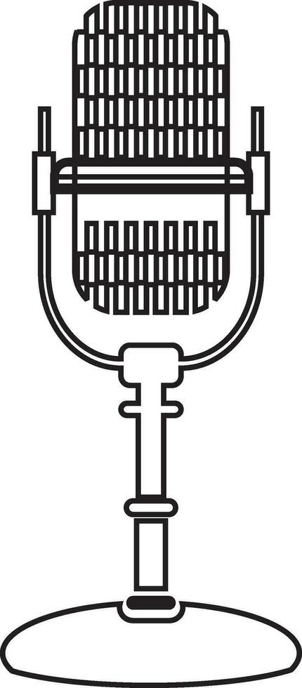 Outline podcast microphone icon vector element