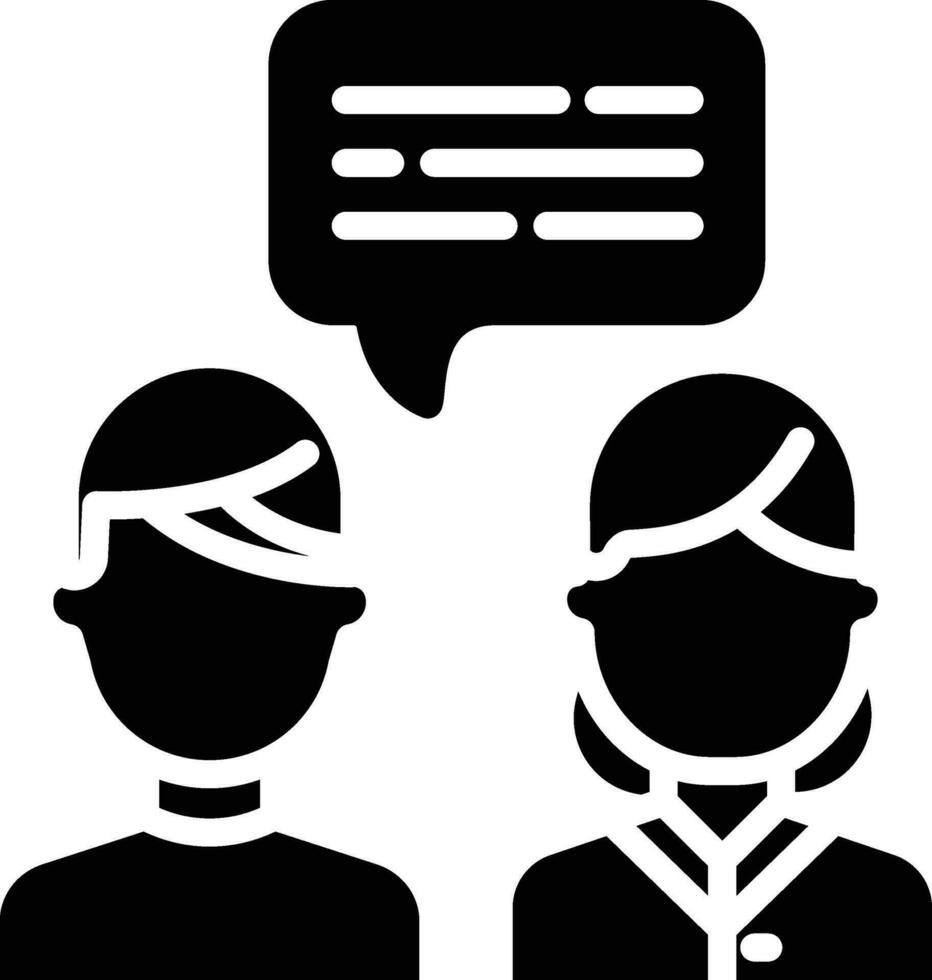 Conversation solid and glyph vector illustration