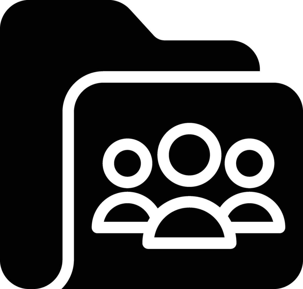 Group Folder solid and glyph vector illustration