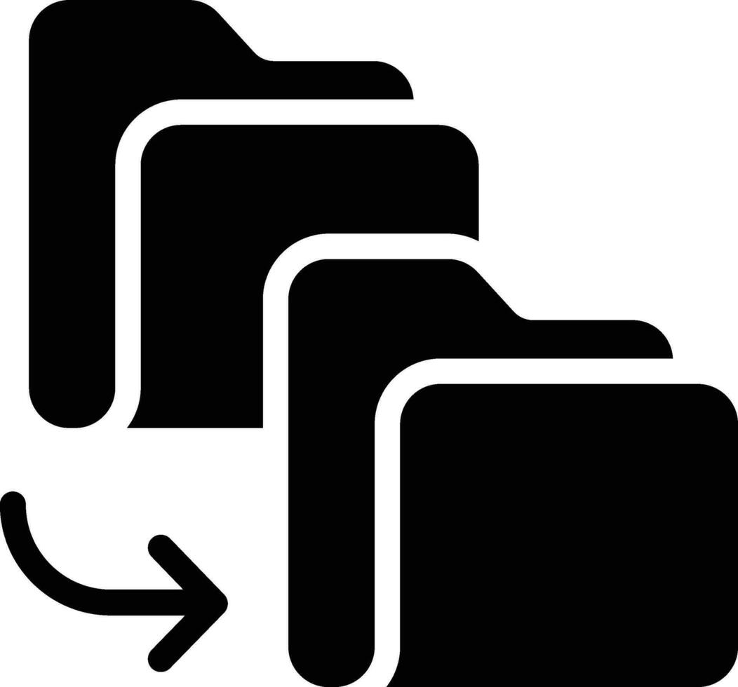 Folder Migration solid and glyph vector illustration