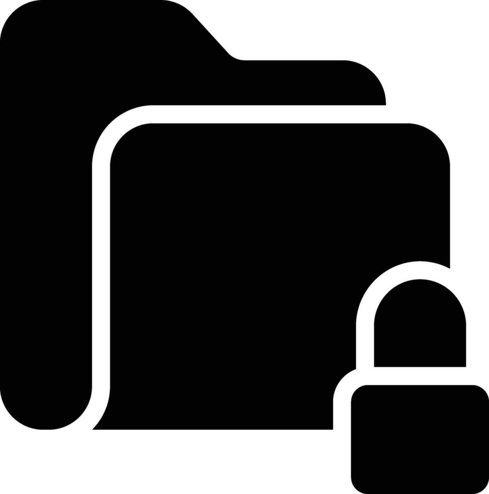 Locked folder solid and glyph vector illustration
