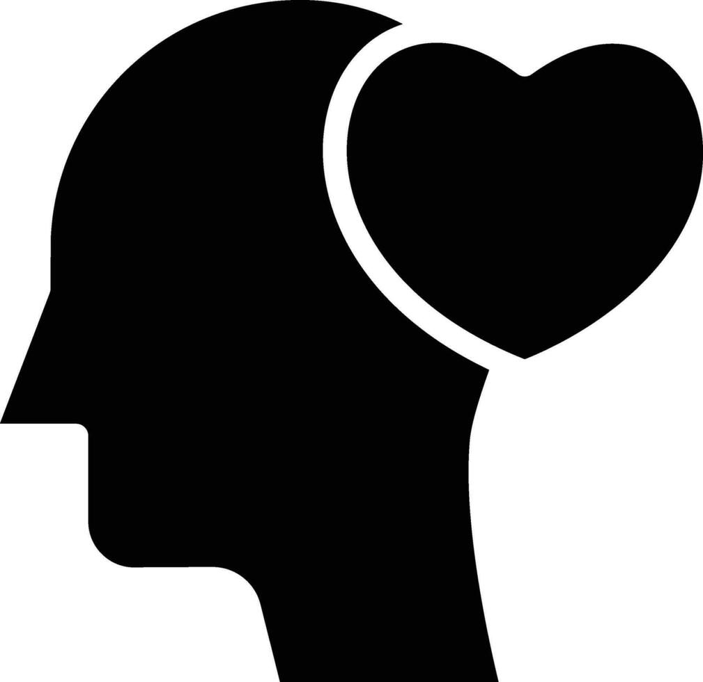 love mind solid and glyph vector illustration