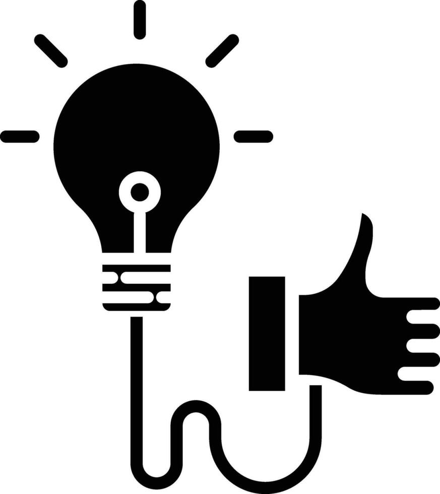 Like Idea solid and glyph vector illustration