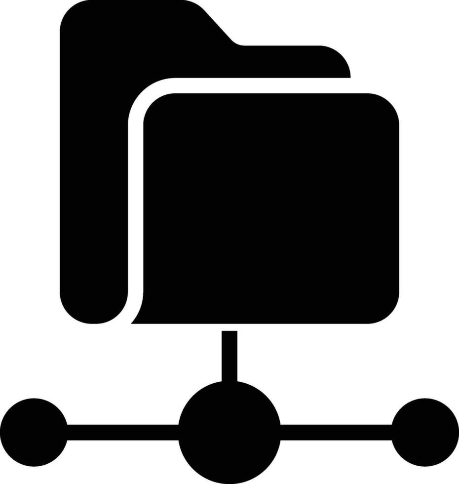 folder networking solid and glyph vector illustration